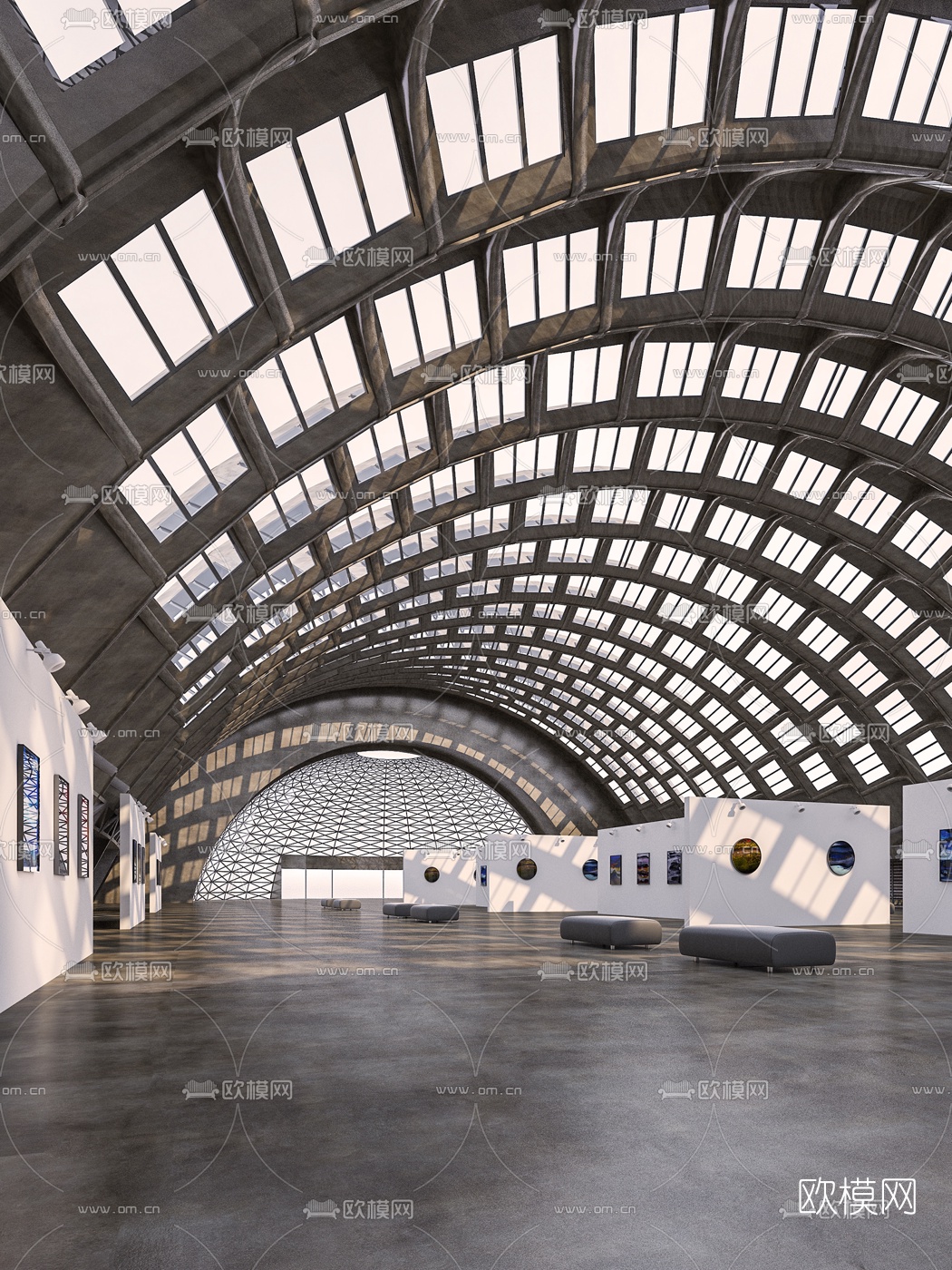 工业风美术馆3d模型下载（渲染图5）