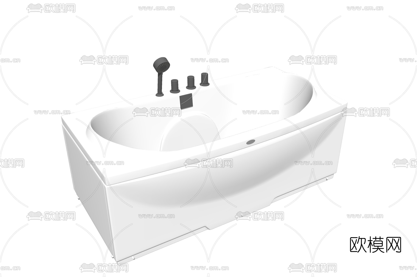 现代浴缸免费su模型下载