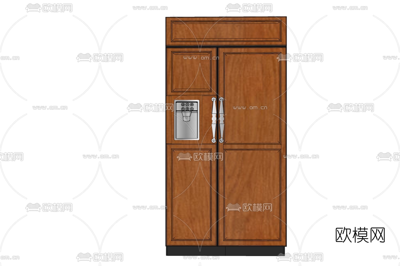 欧式双门电冰箱免费su模型下载