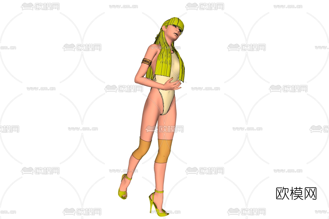 现代站姿女人免费su模型下载