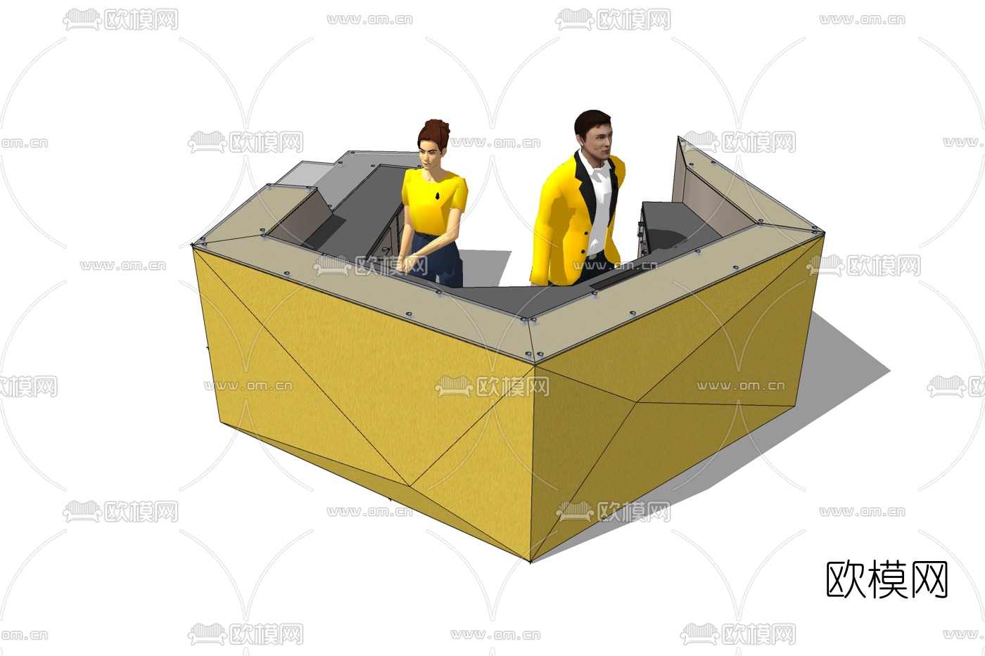 现代前台免费su模型下载