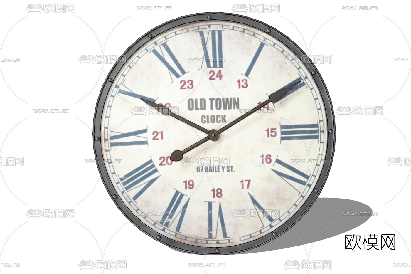 工业风圆形钟表免费su模型下载