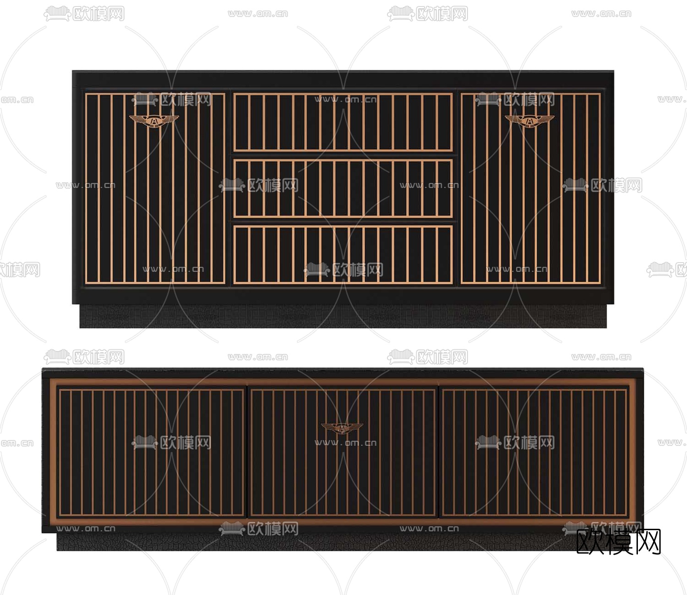 现代实木电视柜3d模型下载