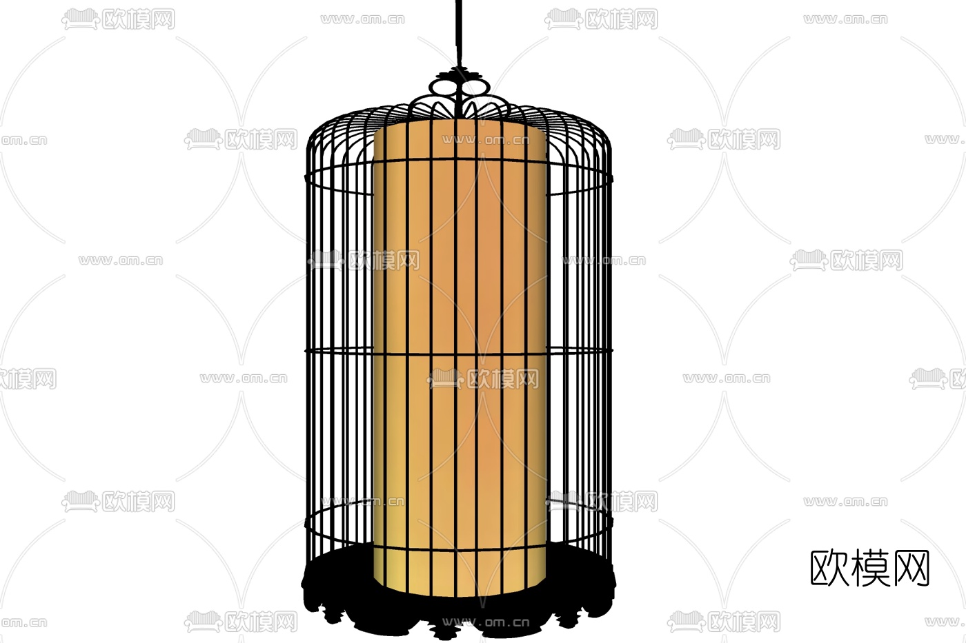 现代金属吊灯免费su模型下载