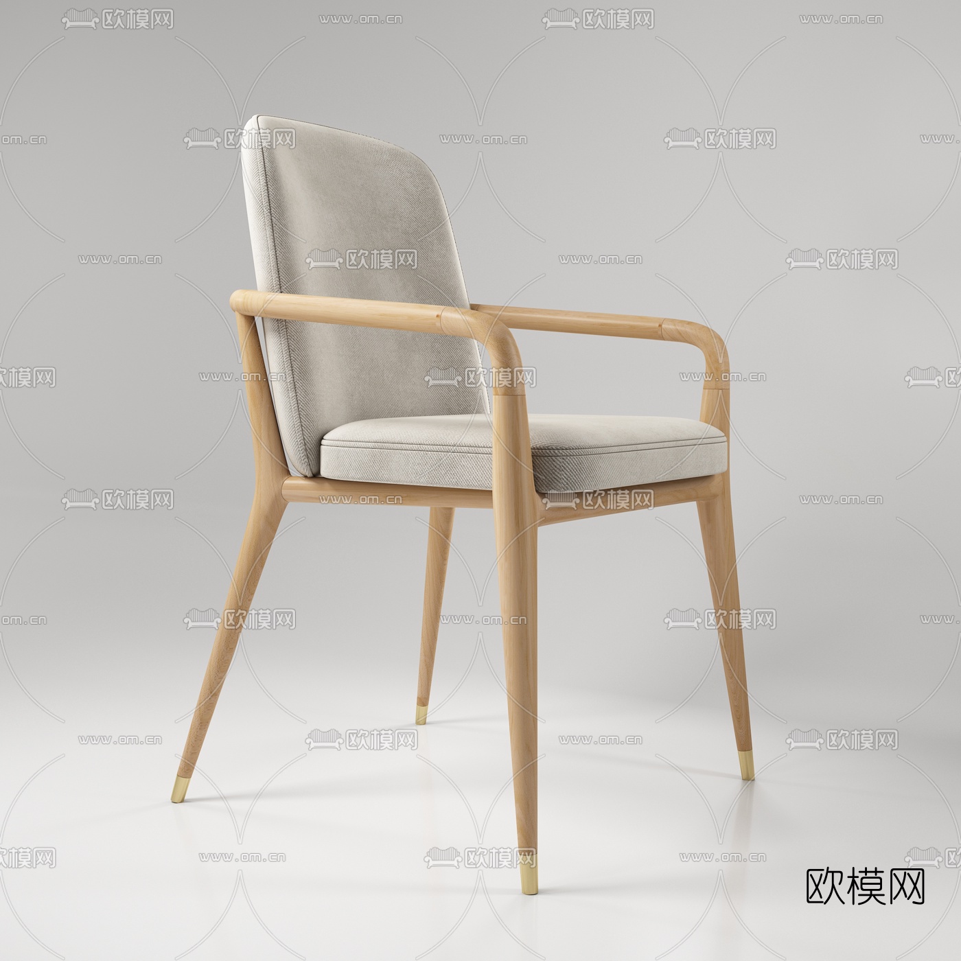 现代皮革单椅3d模型