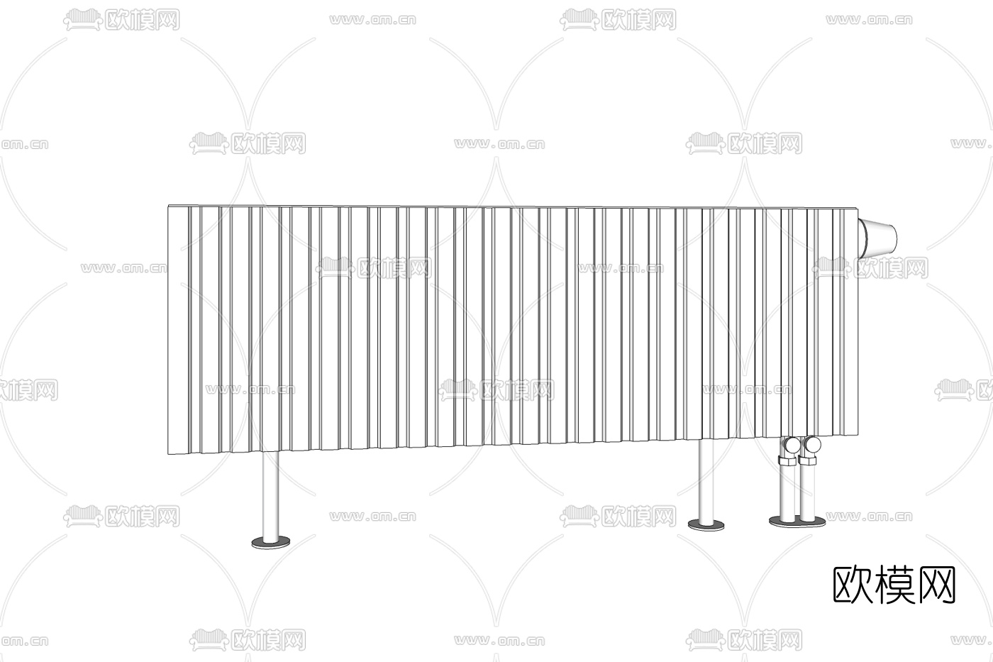 现代暖气片免费su模型下载