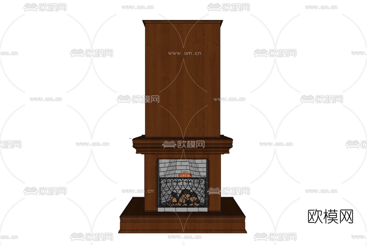 欧式壁炉免费su模型下载