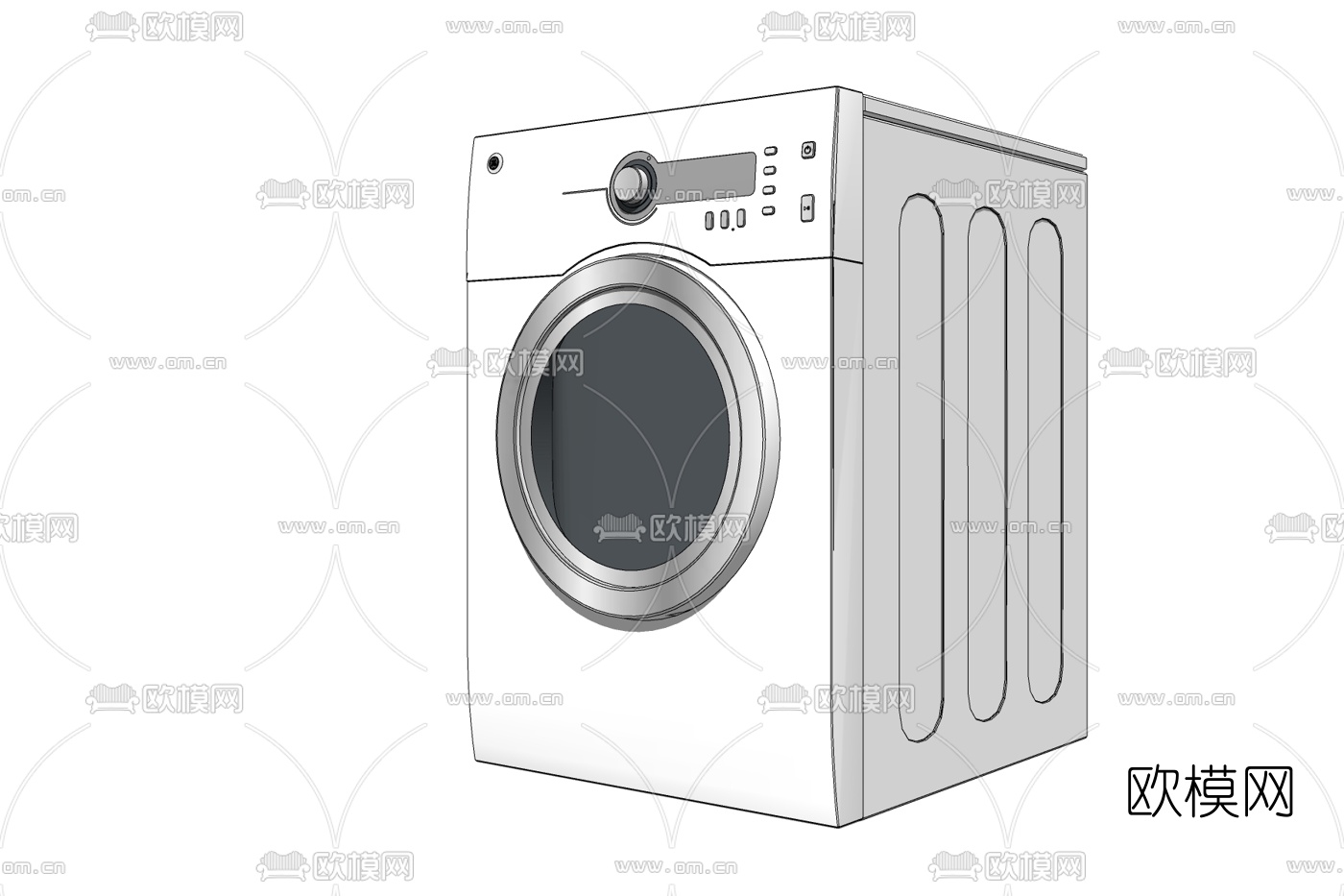 现代洗衣机免费su模型下载