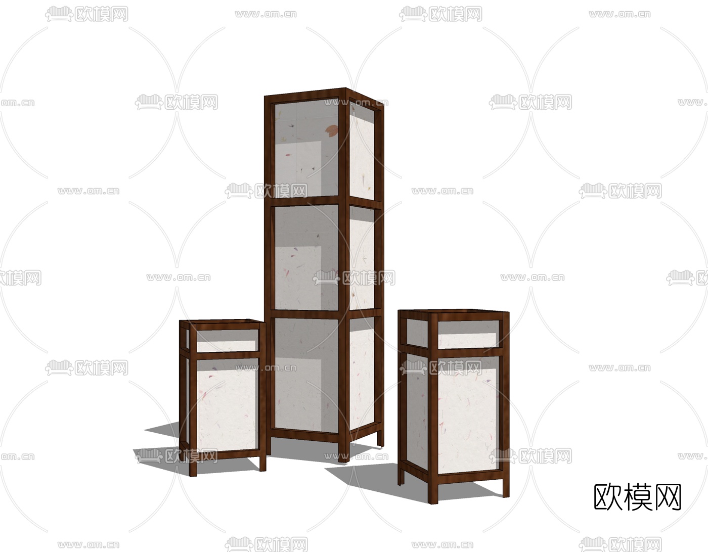 日式落地灯免费su模型下载
