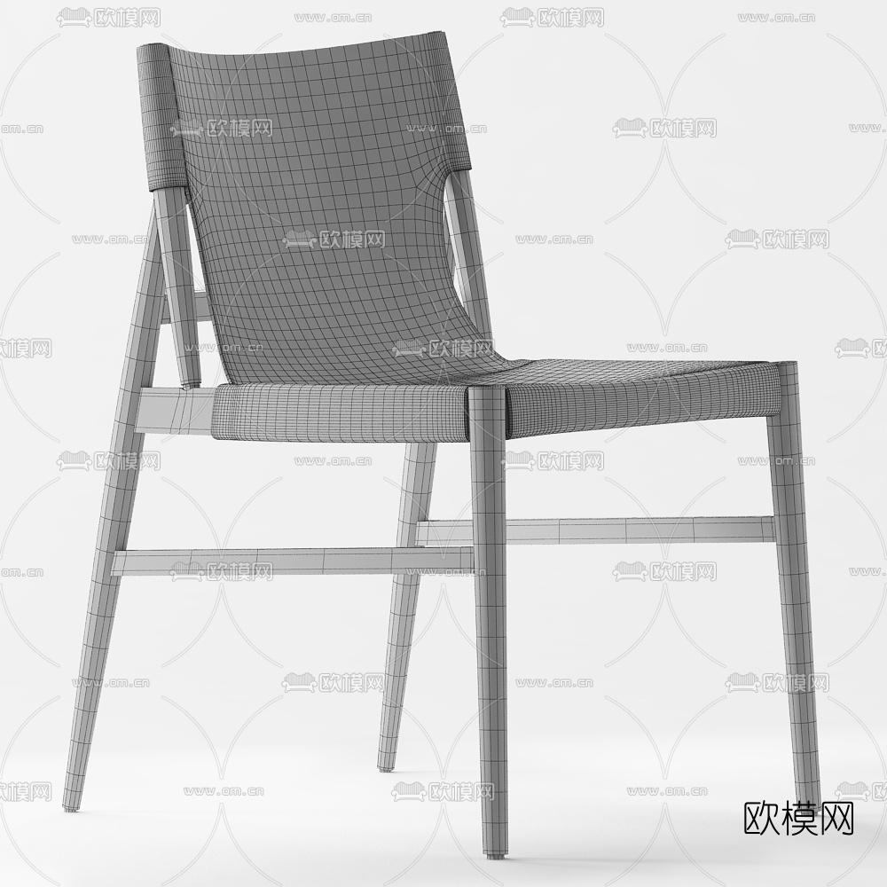 现代皮革简易单椅3d模型