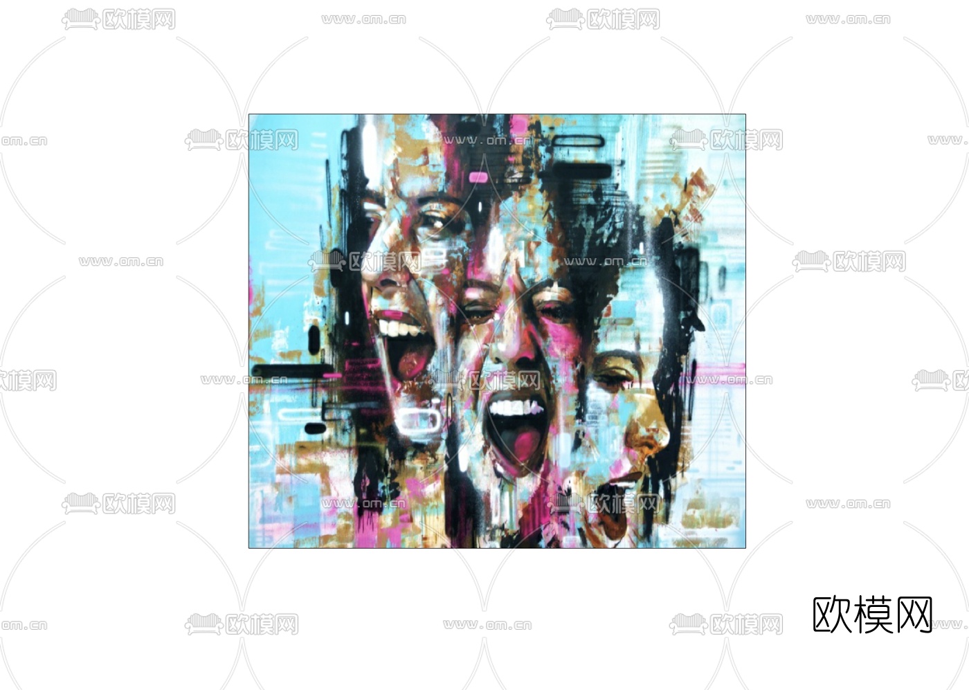 现代挂画相框免费su模型下载