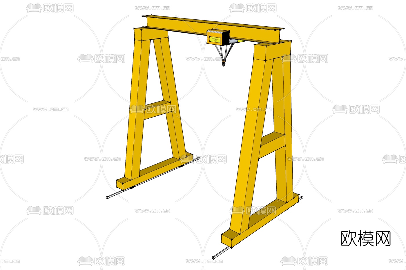 工业风龙门吊机免费su模型下载