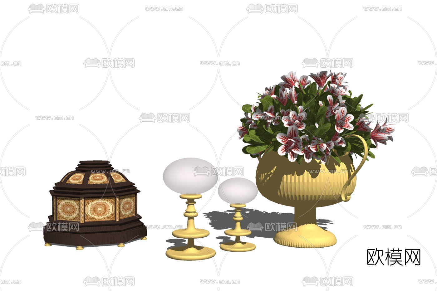 现代金属花瓶免费su模型下载