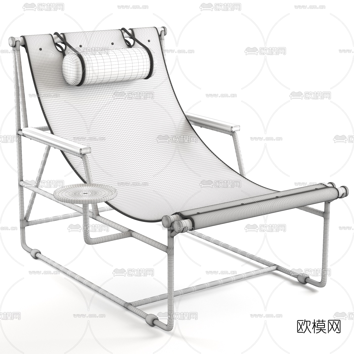 现代皮革躺椅3d模型下载（渲染图2）