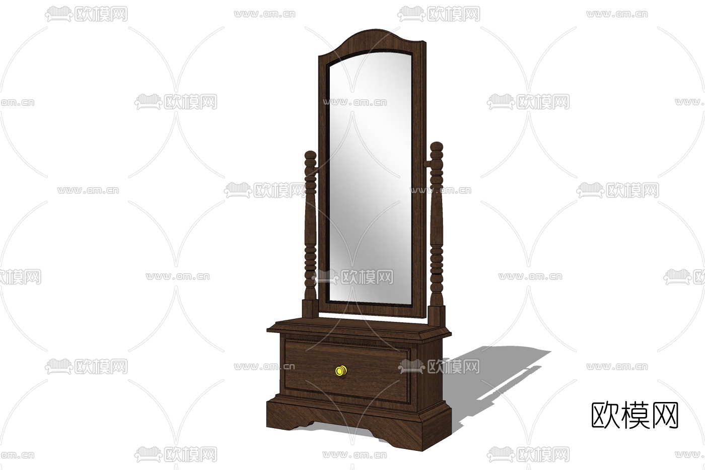 美式穿衣镜免费su模型下载