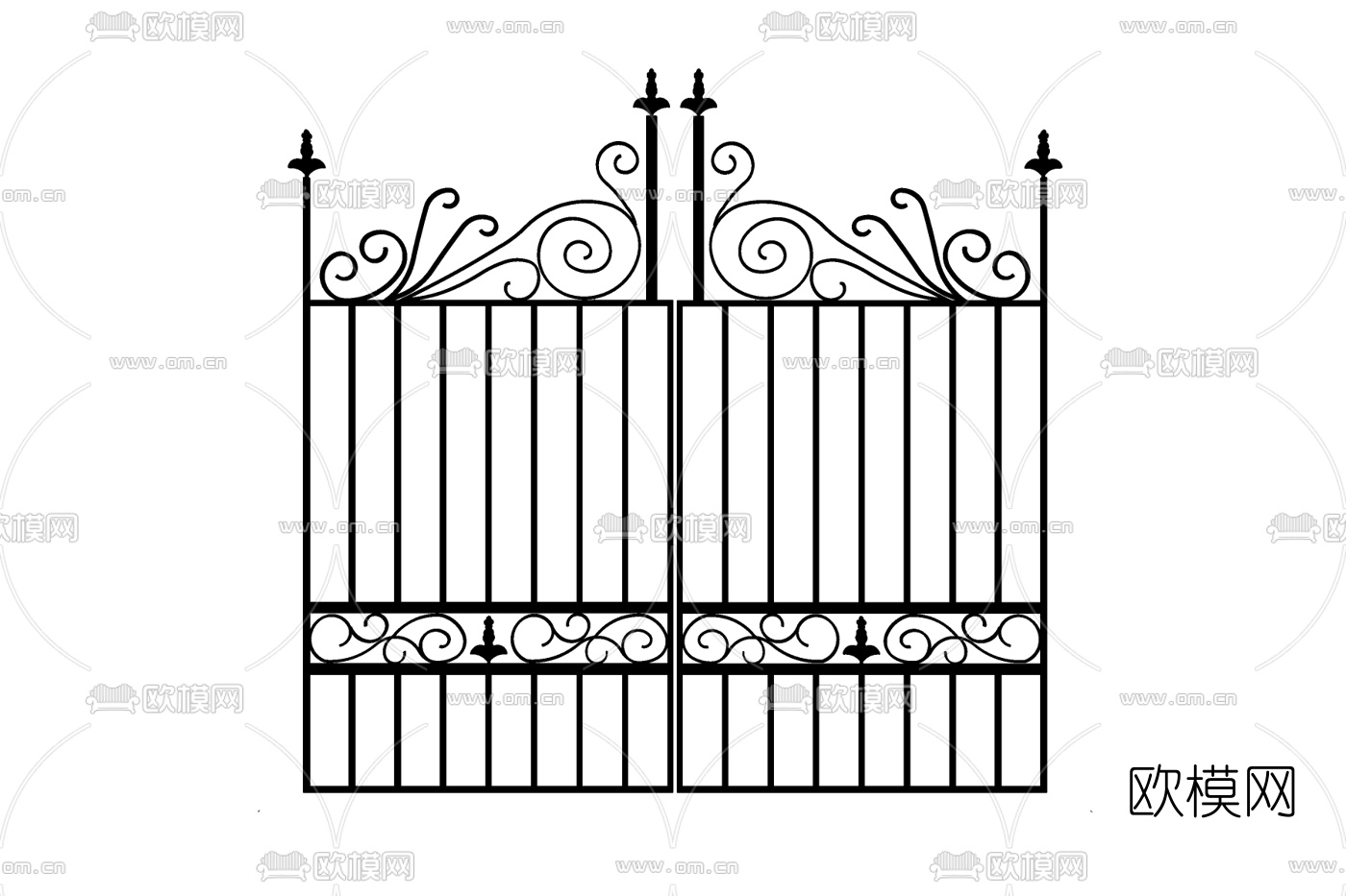 简欧户外大门免费su模型下载