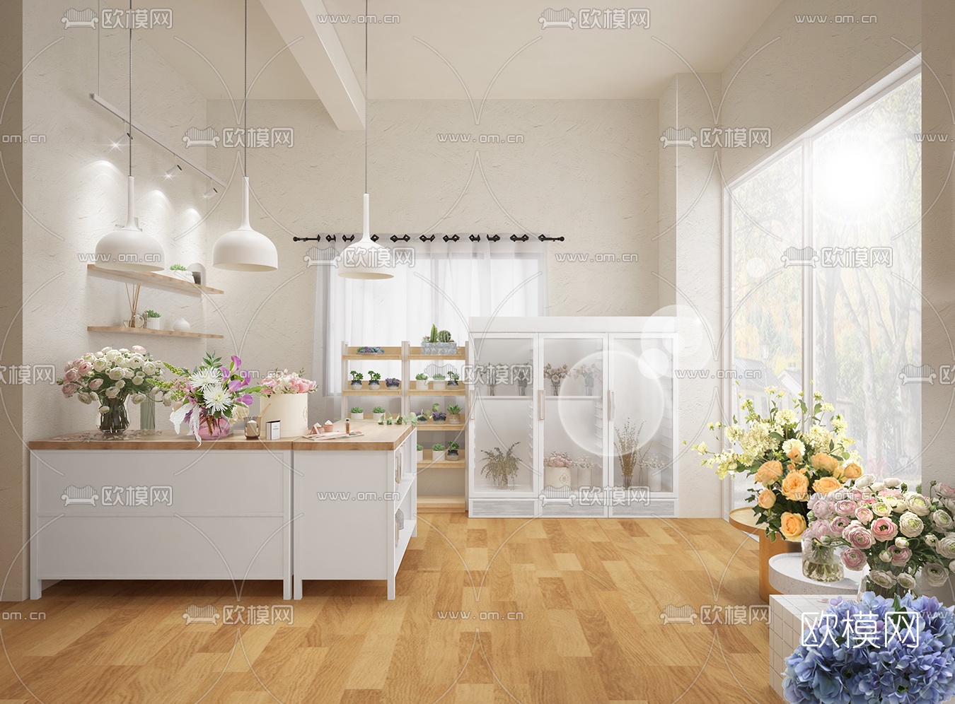 北欧甜品店鲜花店免费3d模型下载（渲染图2）