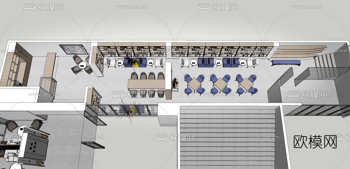 现代办公室休息区su模型下载（渲染图6）