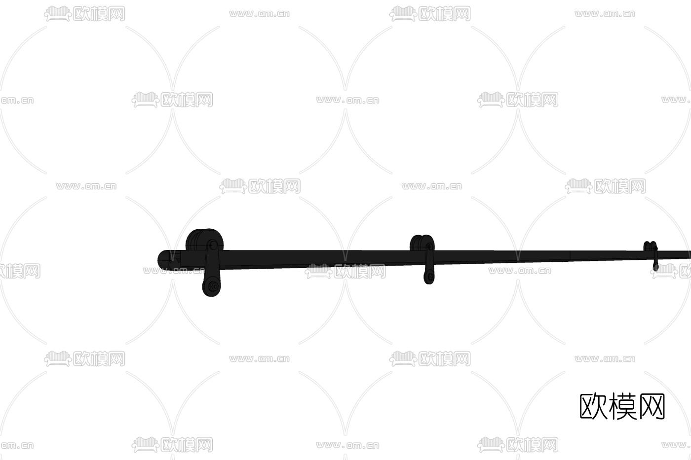 现代谷仓门导轨免费su模型下载