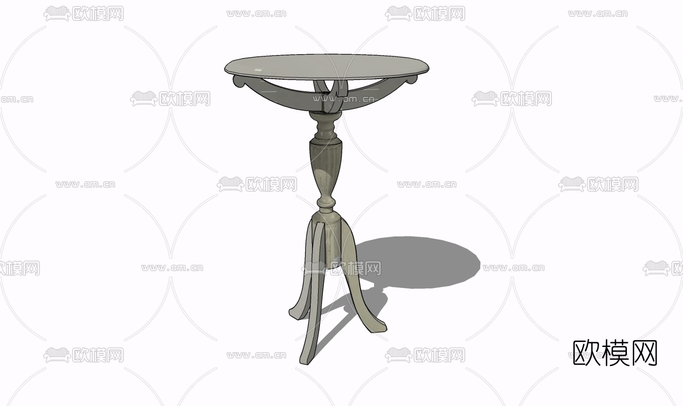 现代实木边几免费su模型下载