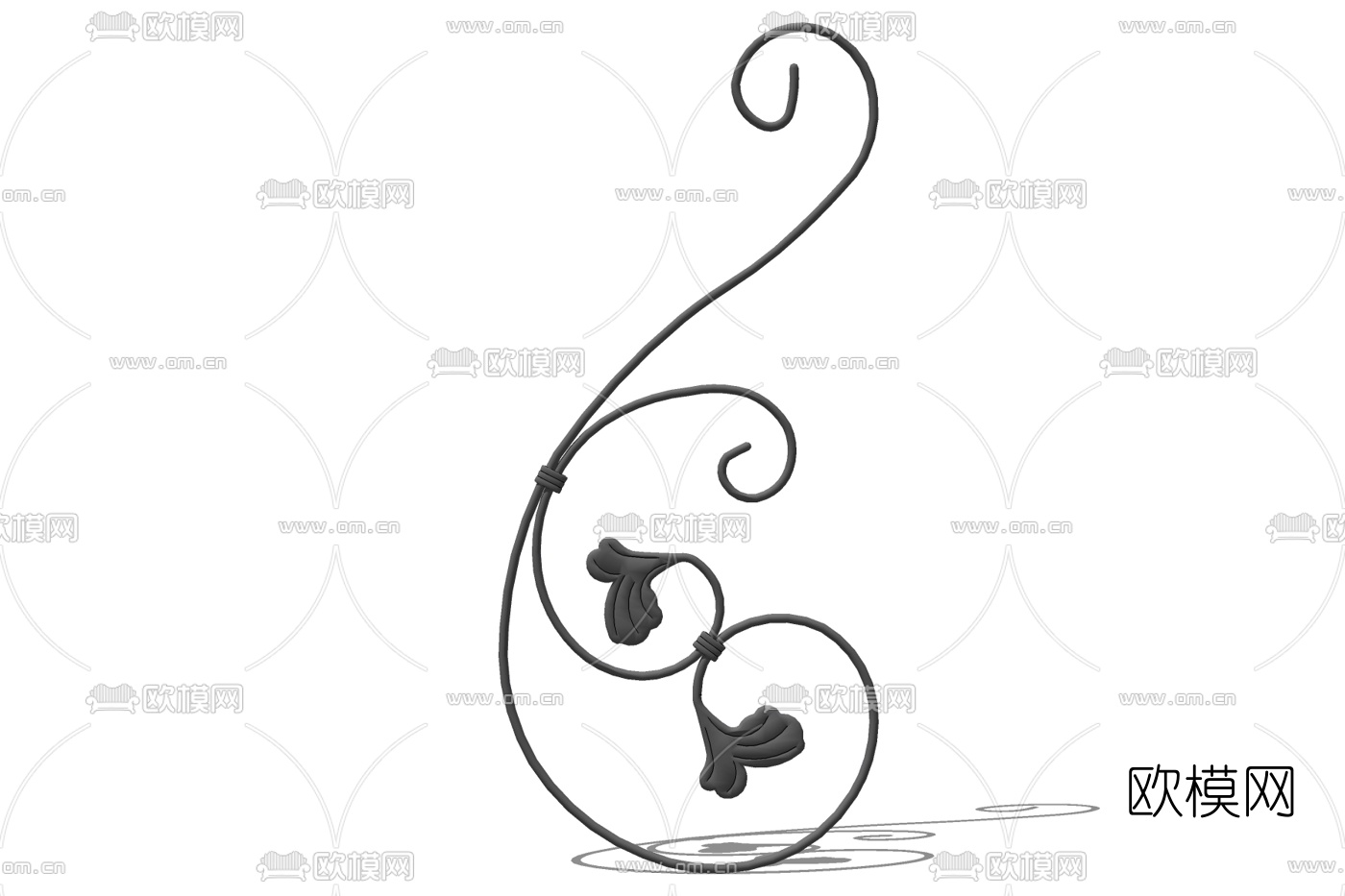 欧式铁艺雕花免费su模型下载