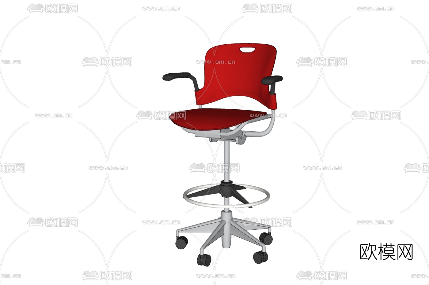 现代布艺办公椅免费su模型下载