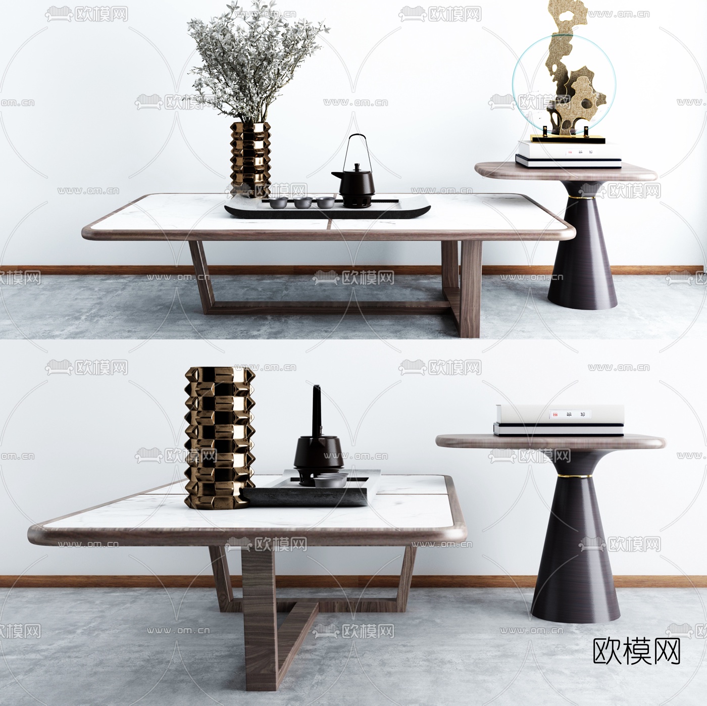 北欧茶几组合3D模型