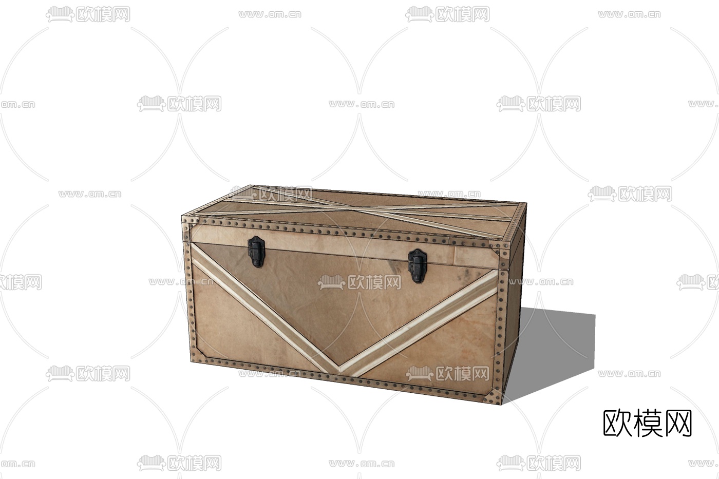 工业风皮革箱子免费su模型下载
