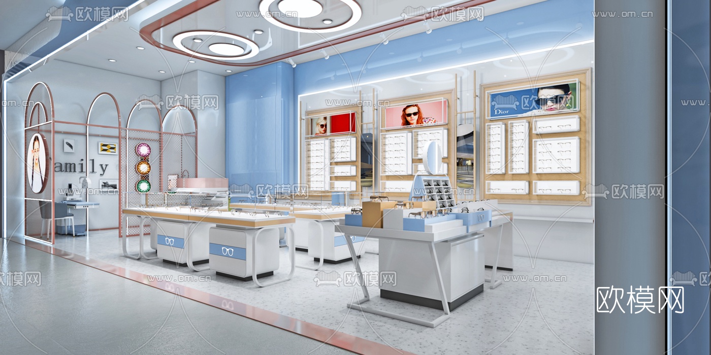 现代时尚眼镜店3d模型