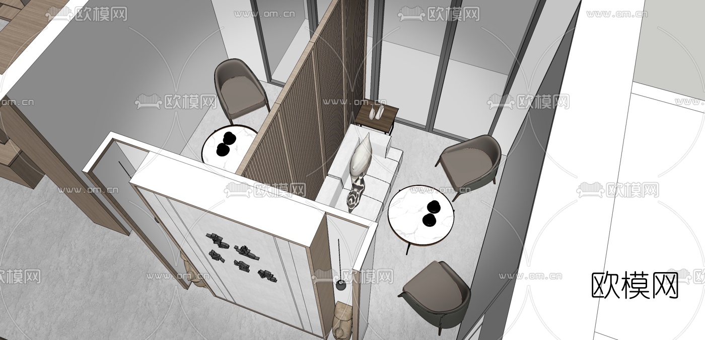 现代办公室休息区su模型下载（渲染图9）