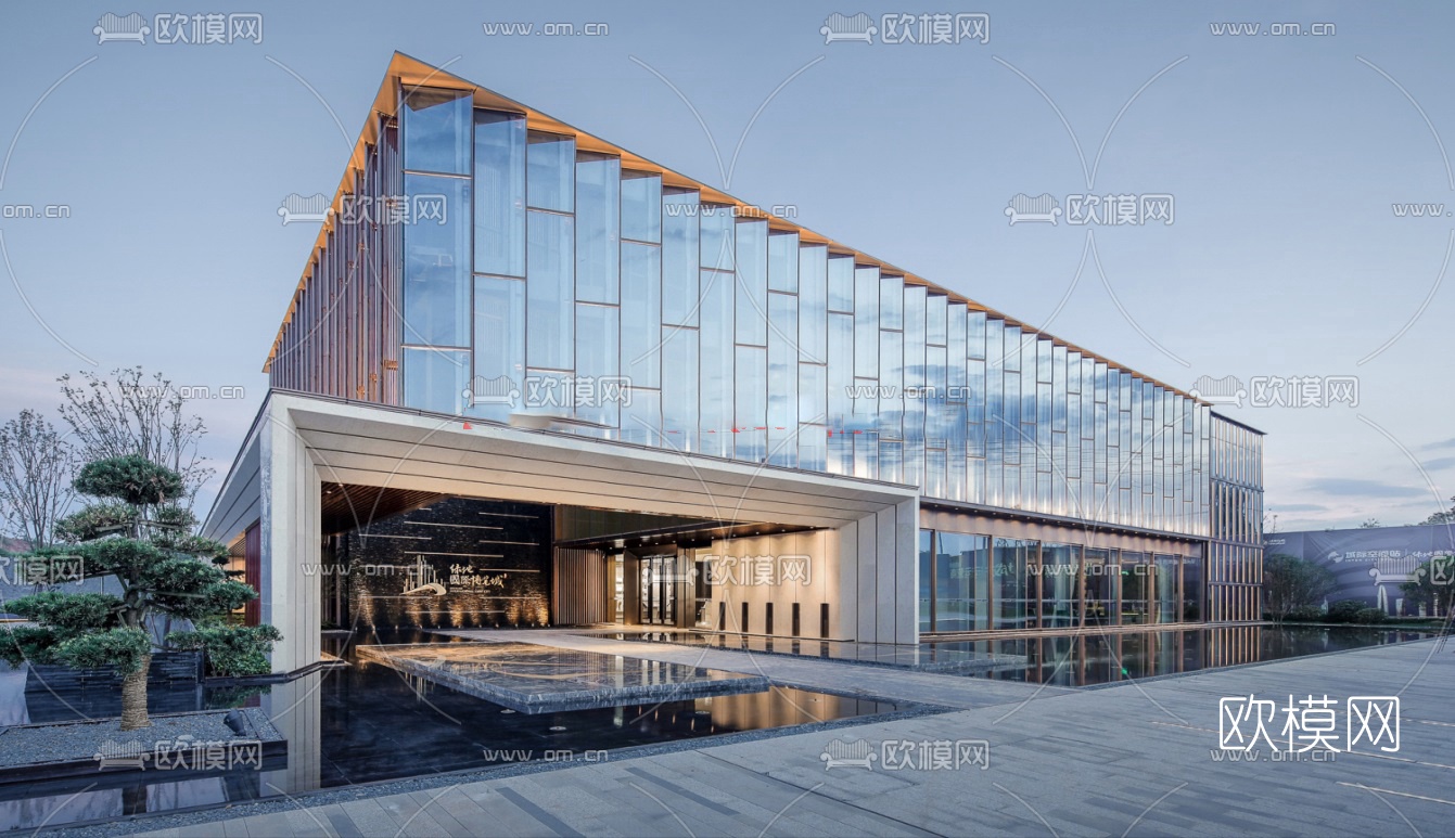 现代展示中心su模型下载（渲染图1）