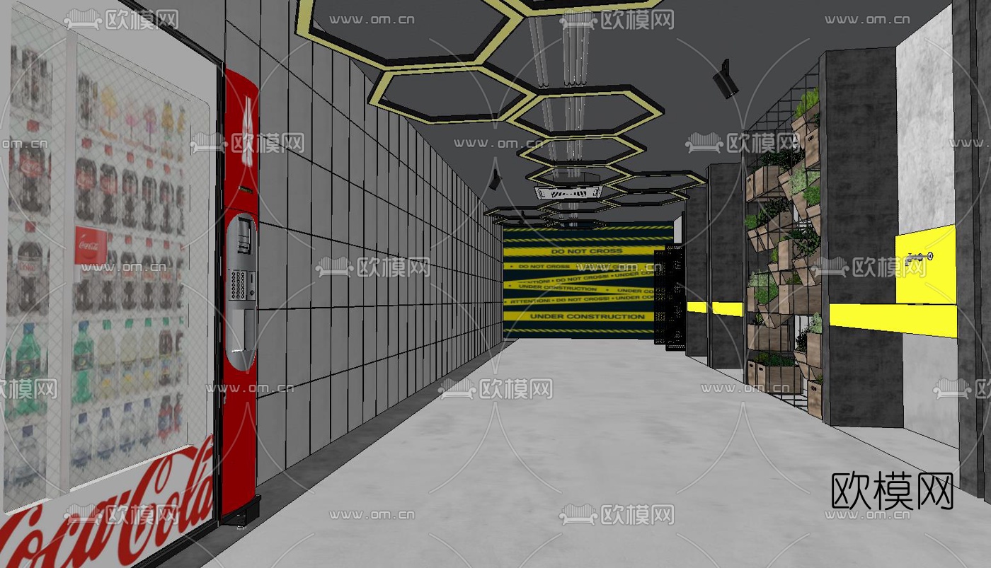 工业风健身房su模型下载（渲染图5）