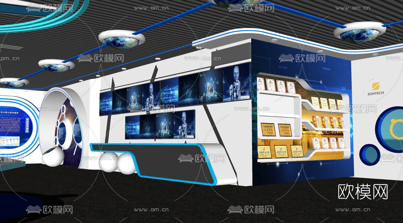 现代科技展数字展厅su模型下载（渲染图4）