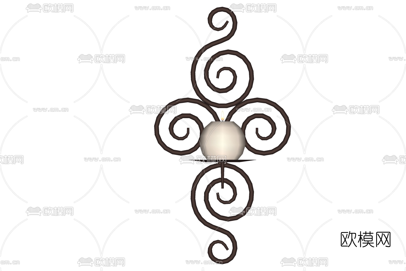 简欧铁艺蜡烛壁灯免费su模型下载