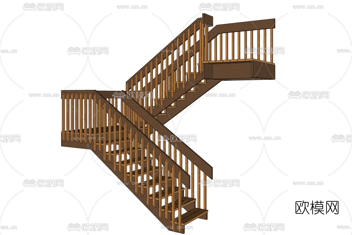 美式楼梯免费su模型