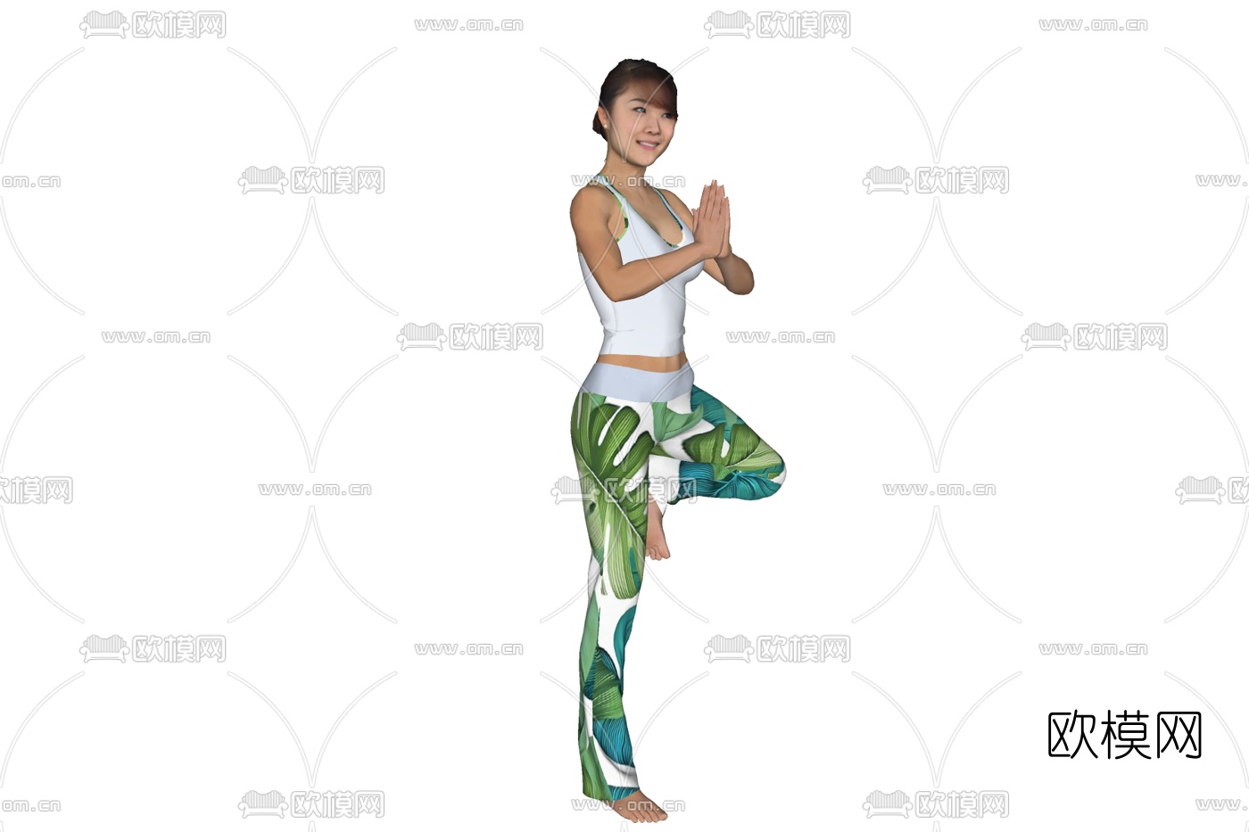 现代瑜伽女人免费su模型下载