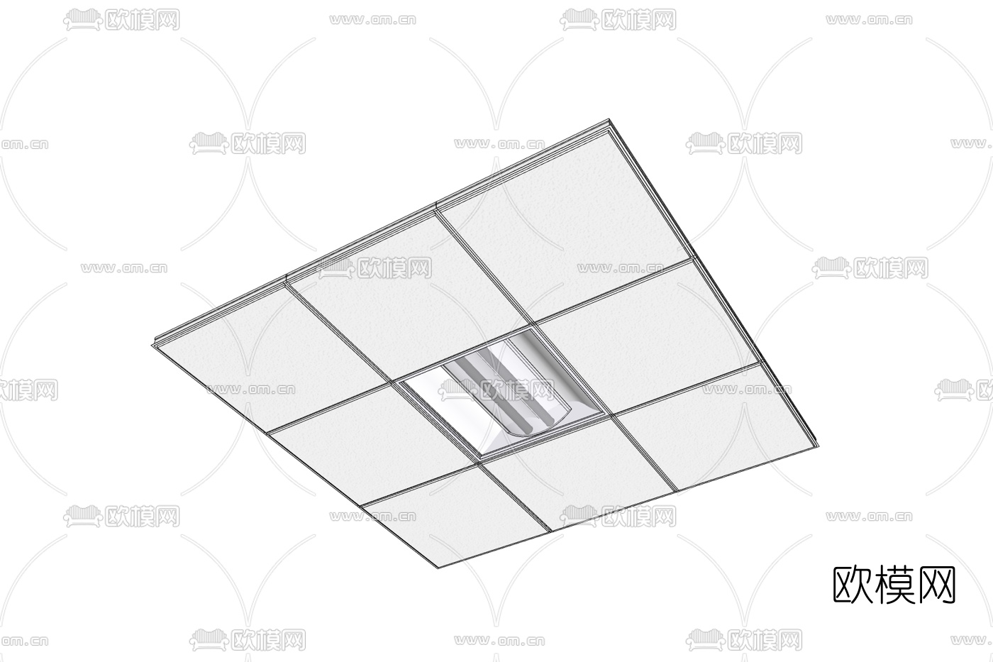 现代办公吊灯免费su模型下载