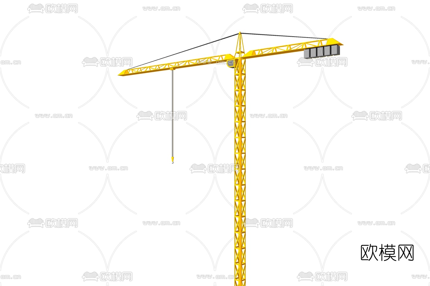 现代塔吊式起重机免费su模型下载