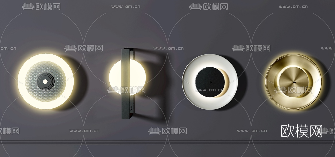 现代轻奢壁灯组合3d模型
