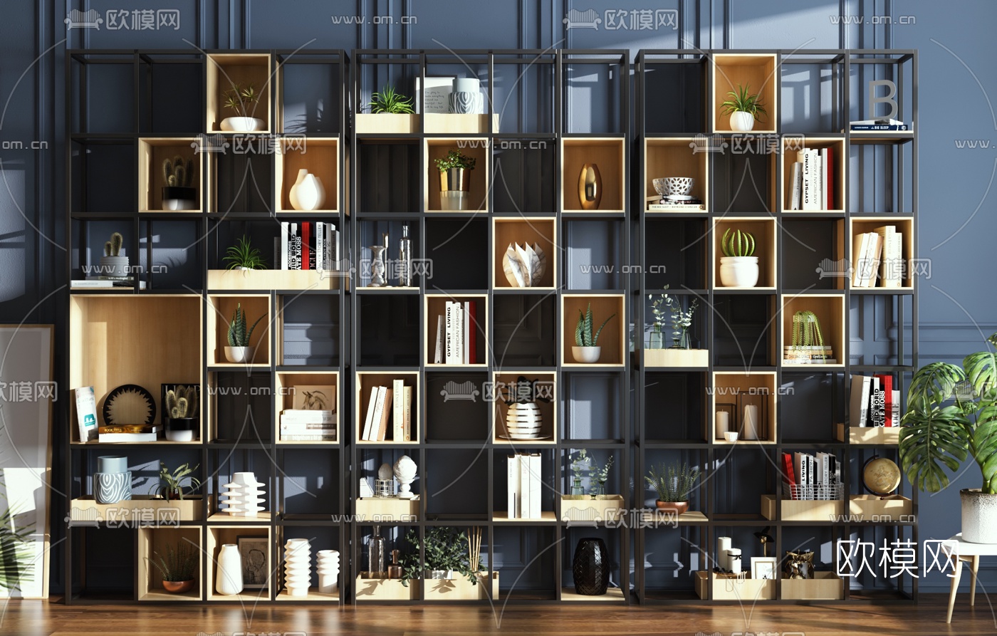 工业风铁艺装饰柜3d模型下载