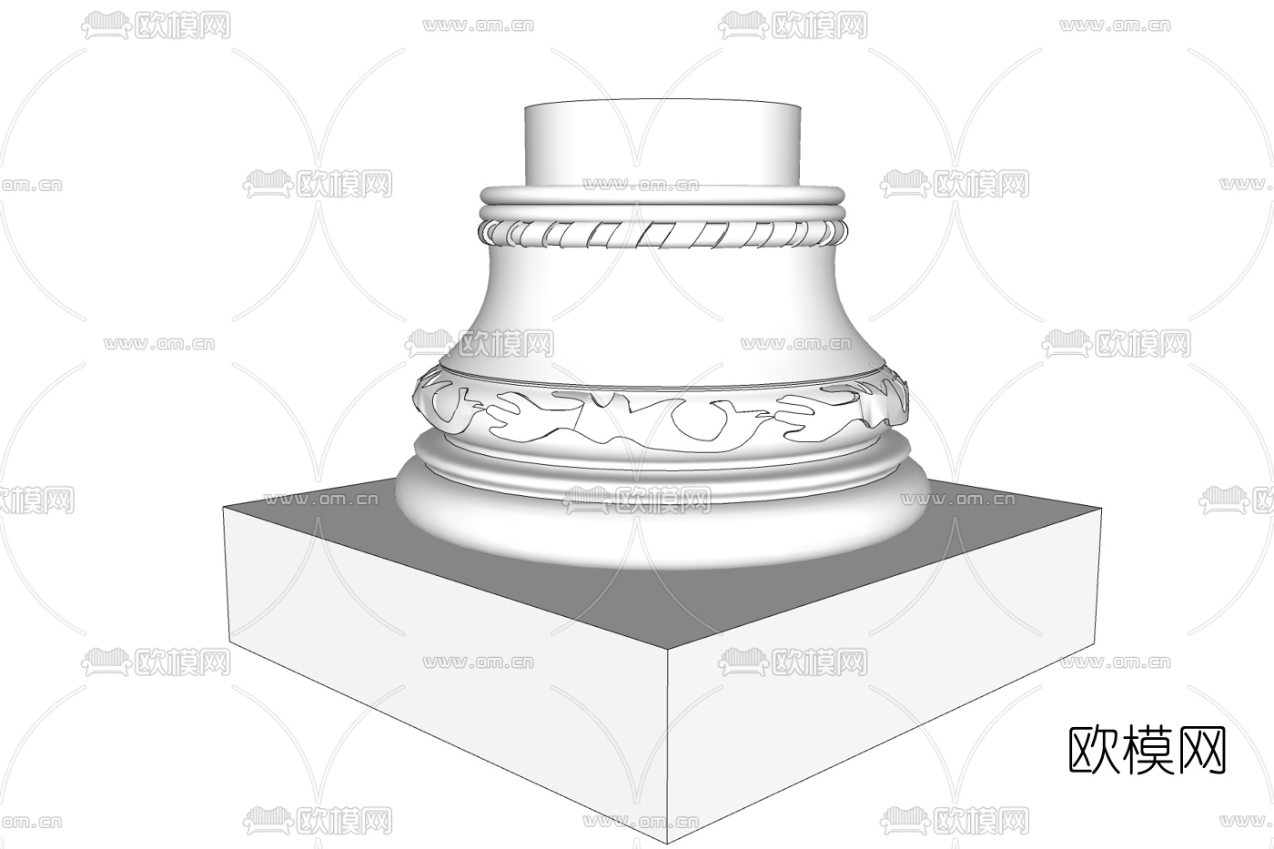 欧式雕花罗马柱免费su模型下载