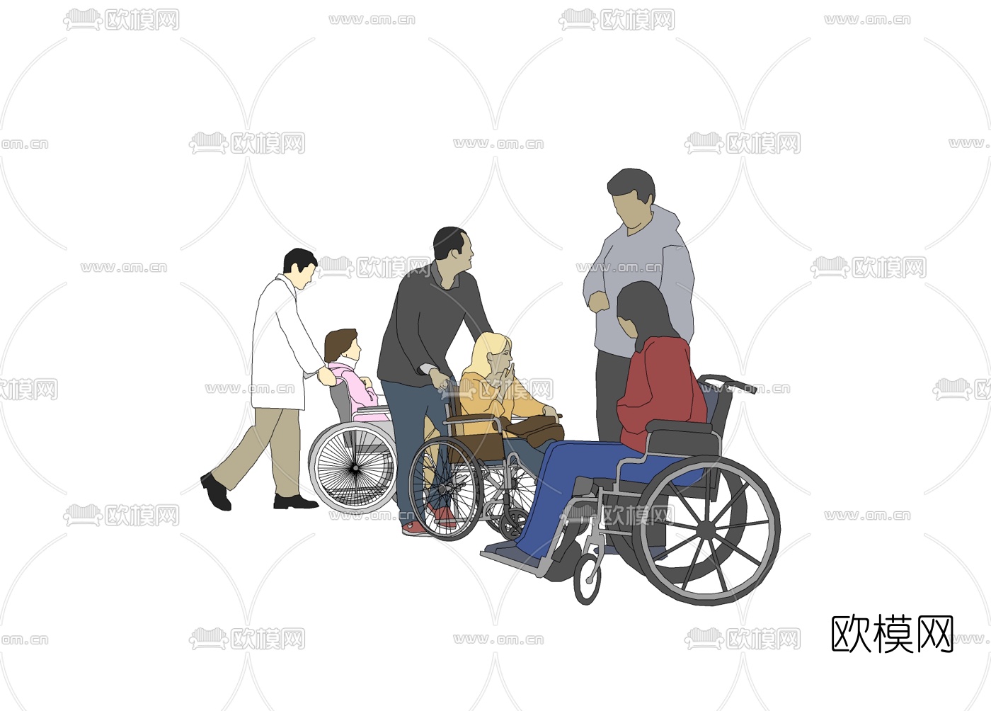 现代轮椅免费su模型