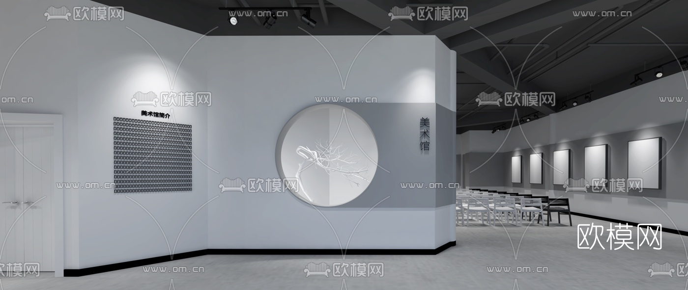 现代美术馆展厅3d模型下载（渲染图4）