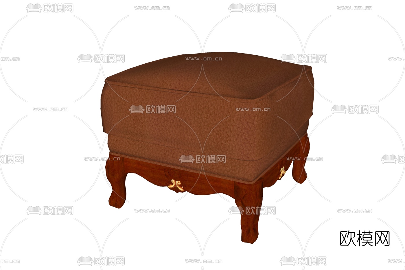 美式布艺凳子免费su模型下载