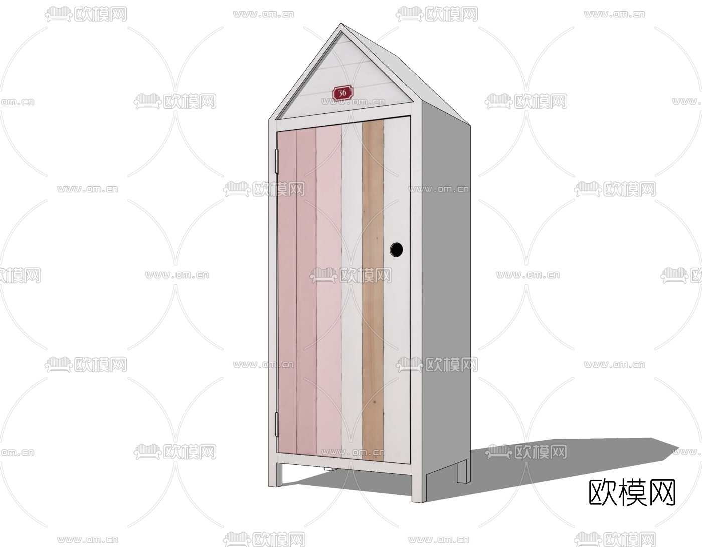 现代儿童衣柜免费su模型下载