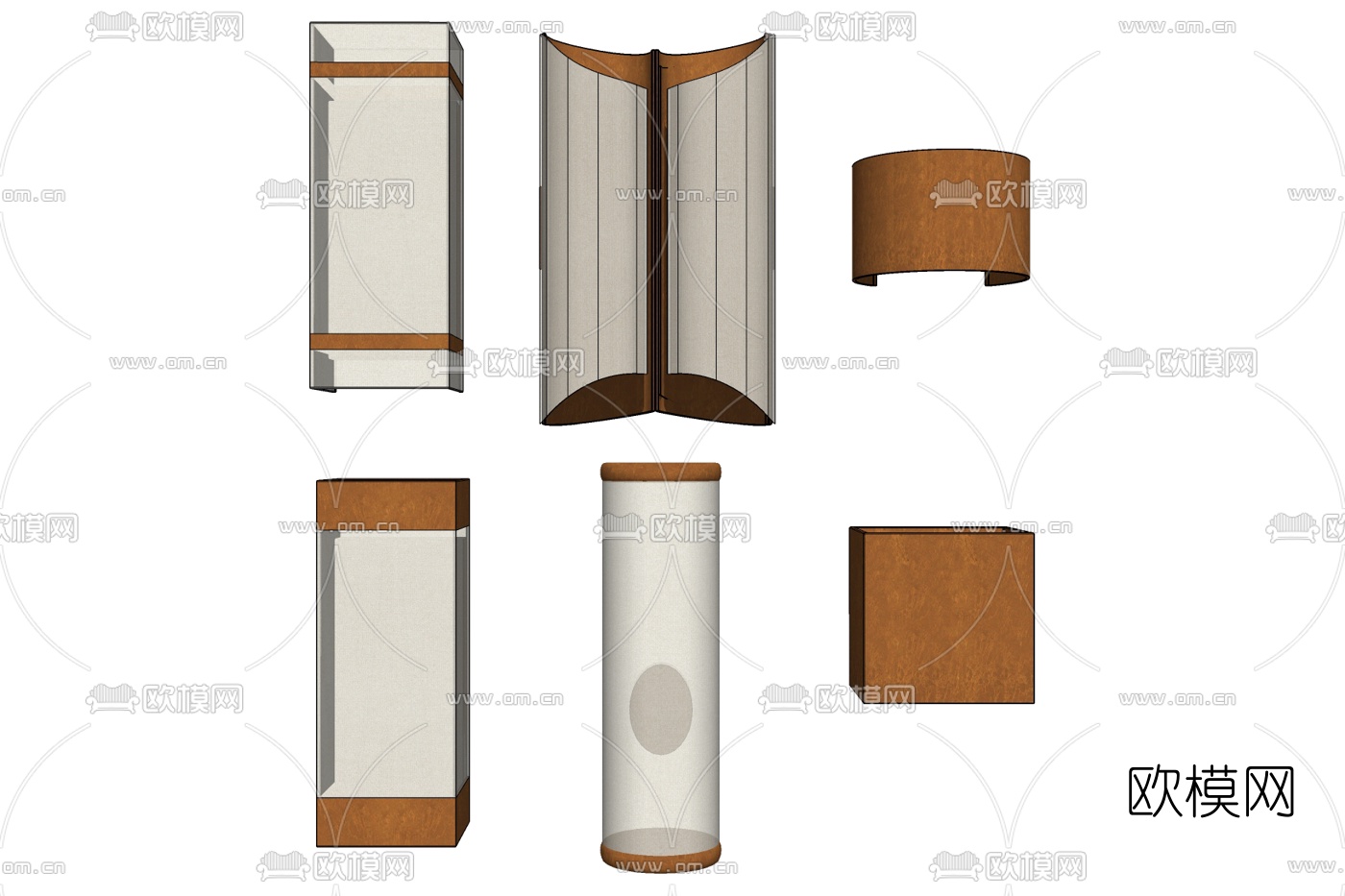 现代金属壁灯免费su模型下载