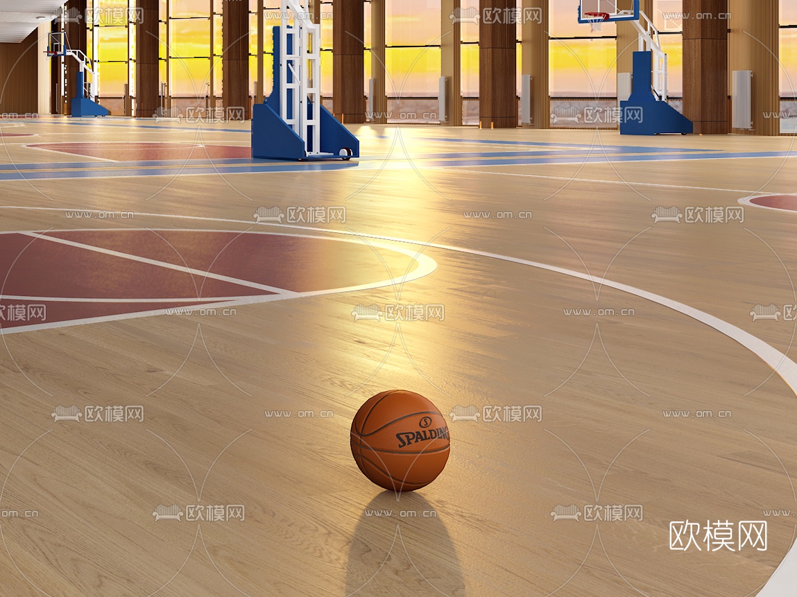 现代篮球馆3d模型下载（渲染图2）