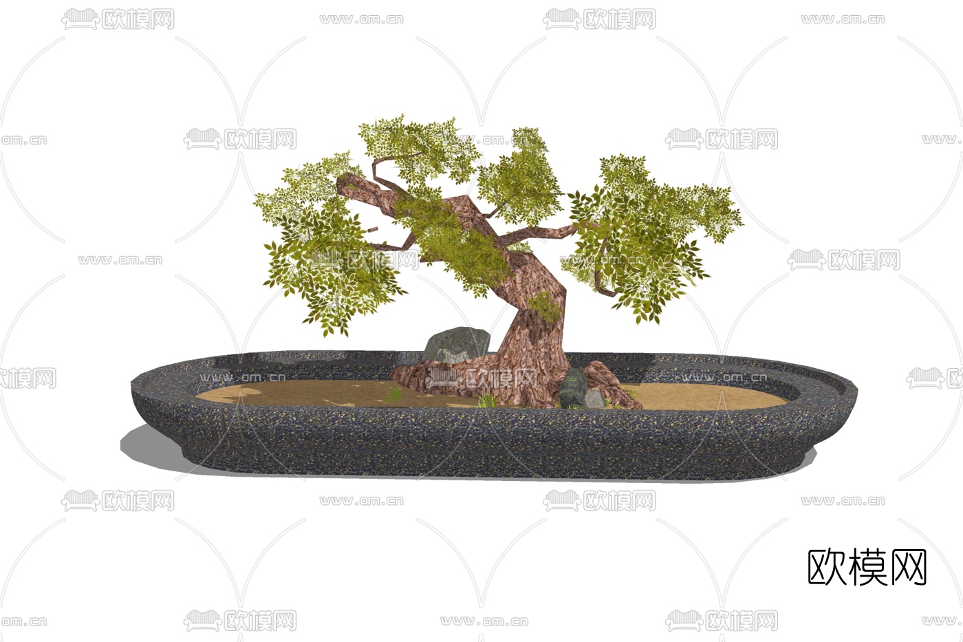 现代树池免费su模型下载