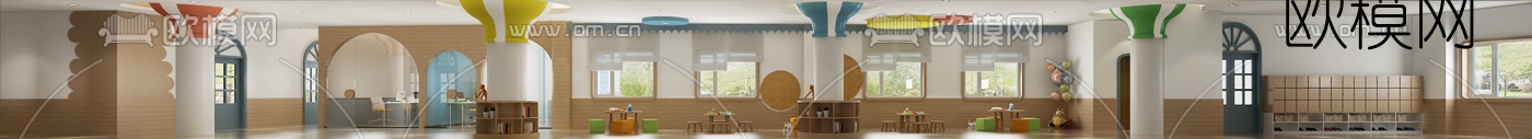 现代幼儿园教室3d模型下载（渲染图3）