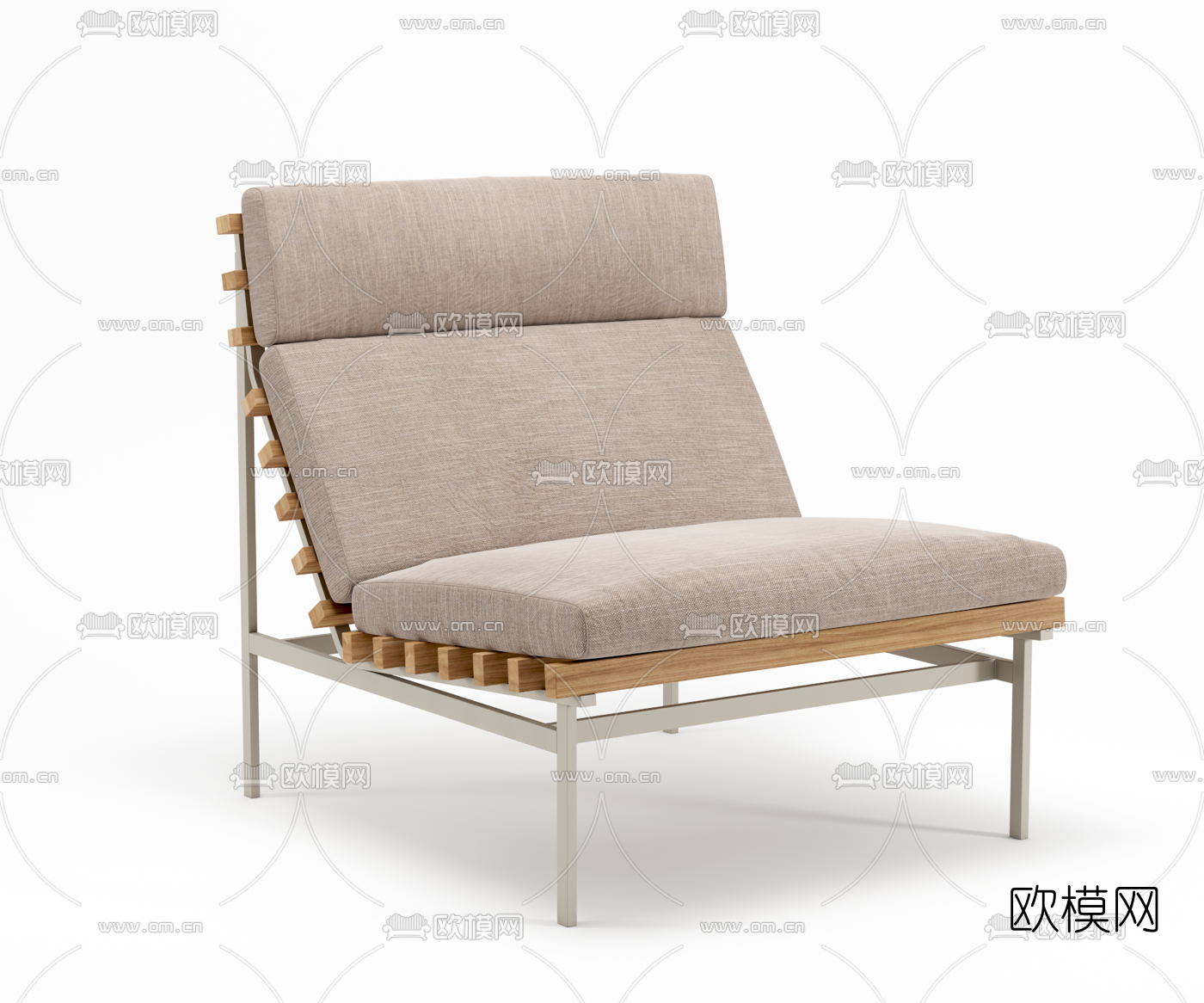 现代布艺户外多人沙发3d模型下载（渲染图4）